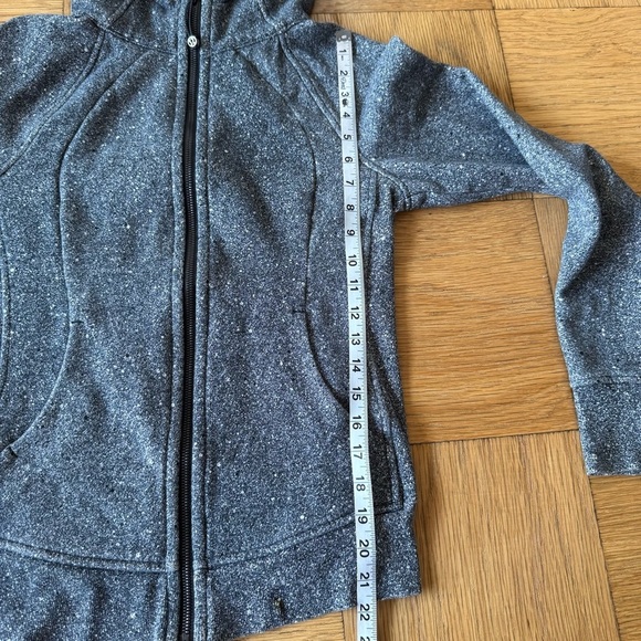 Lululemon Size 4 Scuba Hoodie Full Zip Cotton Fleece Splatter White Black - Picture 7 of 8